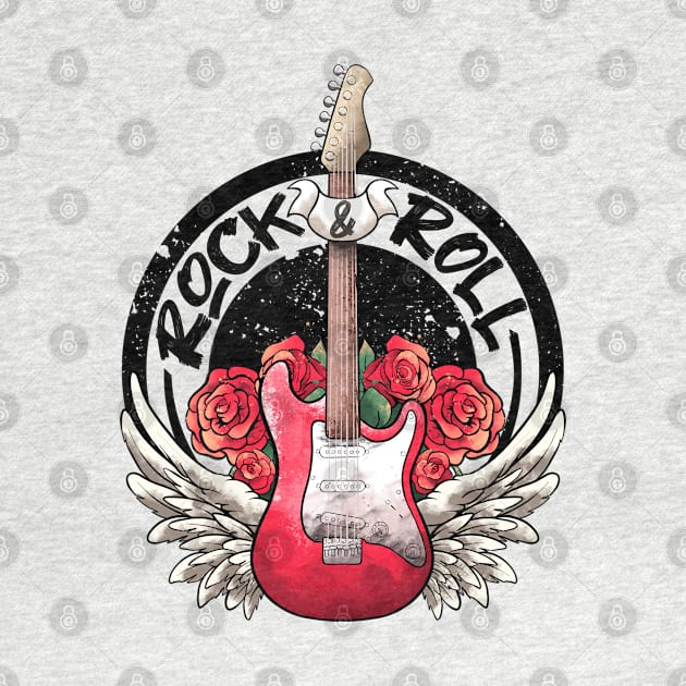 Lets Rock Rock&Roll Skeleton Hand Vintage Retro Rock Concert by MerchBeastStudio